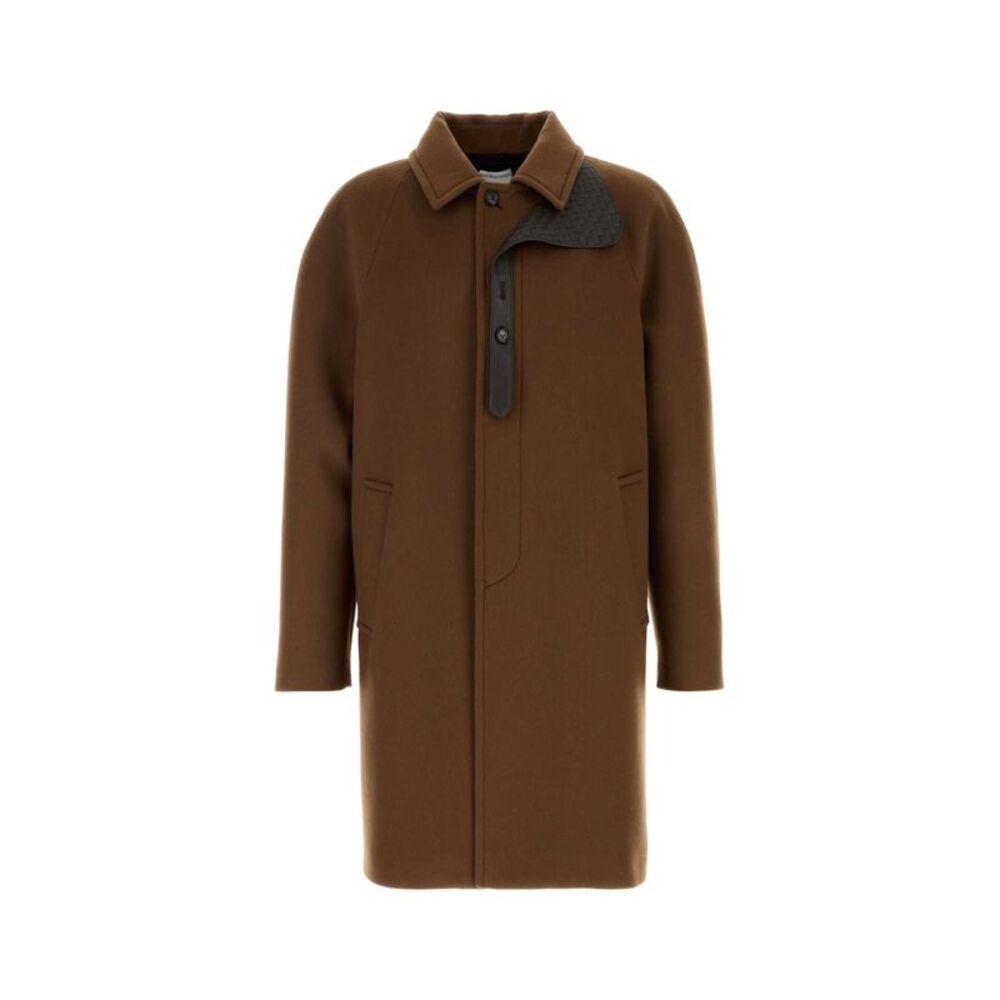 Bottega Veneta Men Brown Wool Blend Coat